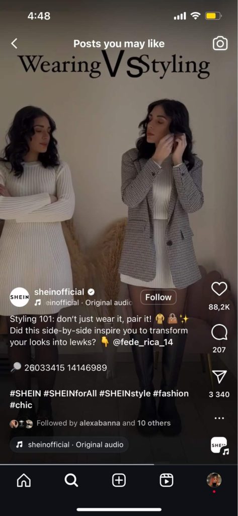 Shein official page